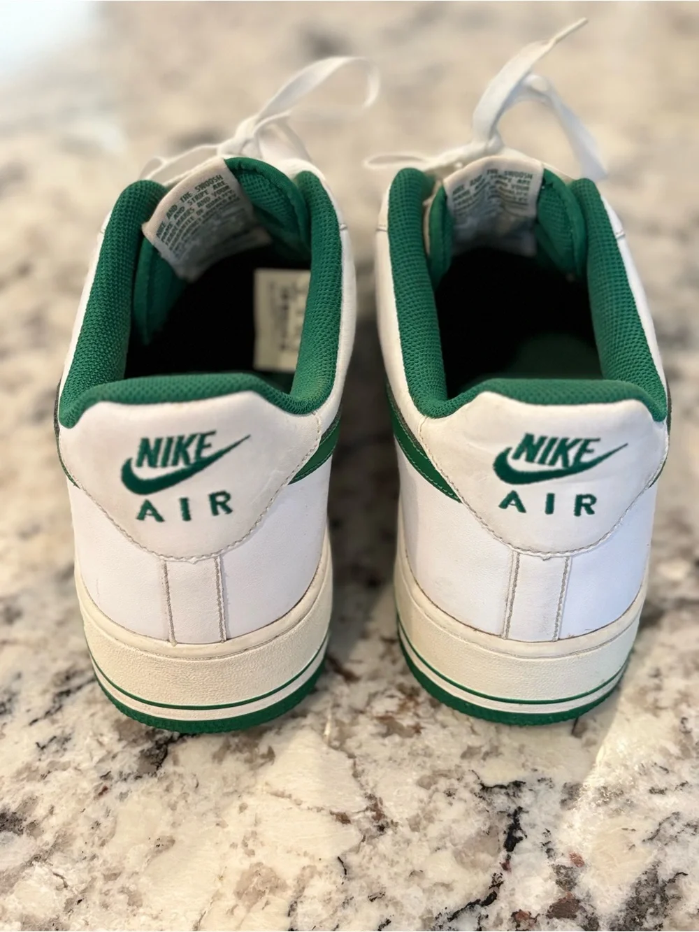 Nike Air Force 1 Men's Low White Green Sneakers Size 13 Classic Basketball Shoes